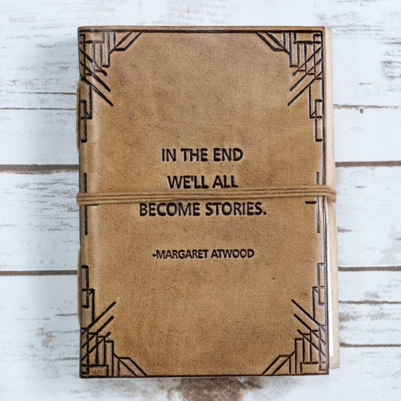 "We'll All Become Stories" Leather Journal - Picture 1 of 5